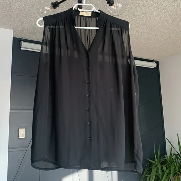 Oak & Fort Black Sheer Top - Picture 3 of 3